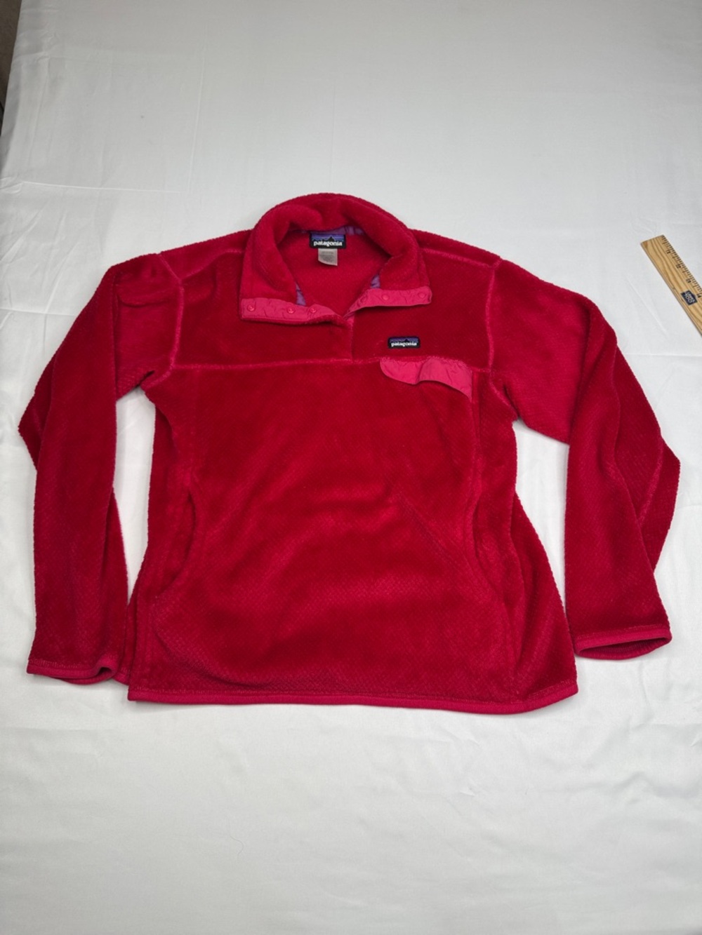 Patagonia Women's Re-Tool Snap-T Fleece Pullover bright Red Large L polartec